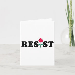 Tarjeta Resistir a la flor feminista Rosa Mujeres feminism