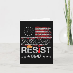 Tarjeta Resistir a Trump protestar contra la bandera polít