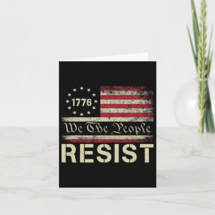 Tarjeta Resistir a Trump protestar contra la bandera polít