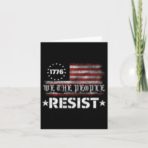 Tarjeta Resistir a Trump protestar contra la bandera polít