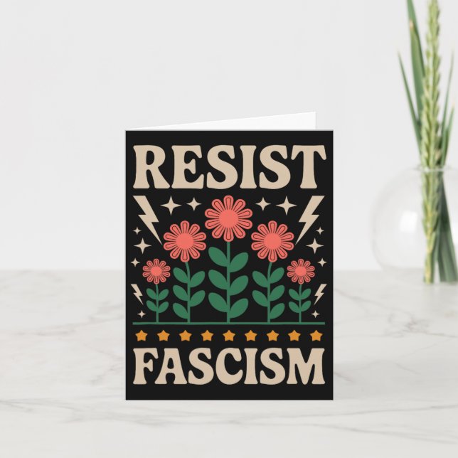 Tarjeta Resistir al fascismo como protesta contra Trump (Anverso)