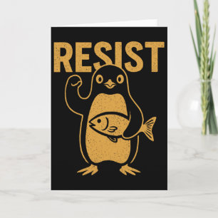 Tarjeta Resistir al pingüino rebelde protesta contra la re