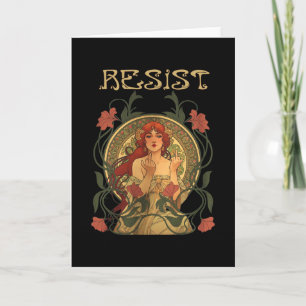 Tarjeta Resistir Art Nouveau Mucha Anti-trump Mujeres Femi