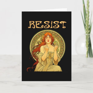 Tarjeta Resistir Art Nouveau Mucha Anti-trump Mujeres Femi