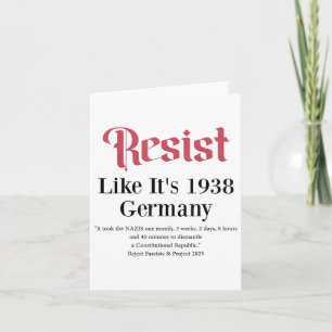 Tarjeta Resistir como su Alemania de 1938
