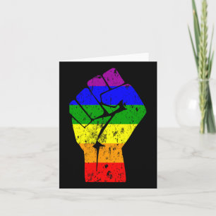Tarjeta Resistir el orgullo gay con la bandera arcoiris de