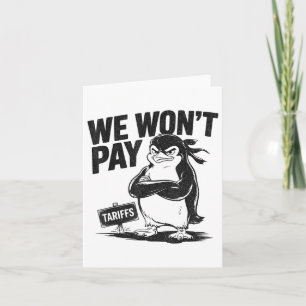 Tarjeta Resistir la injusticia política divertida pingüino