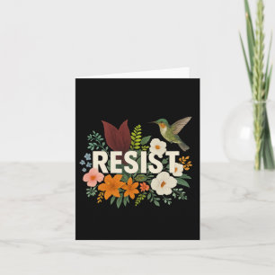 Tarjeta Resistir la protesta política floral contra Trump