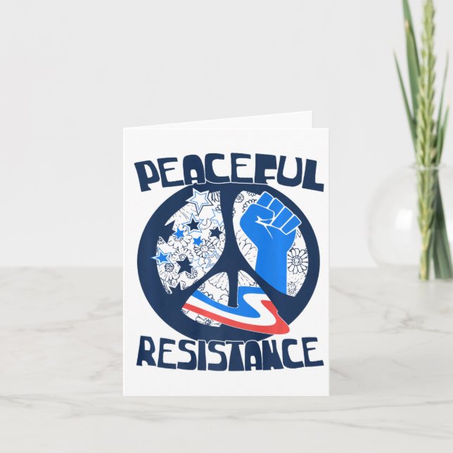 Tarjeta Resistir la resistencia pacífica contra Trump Tee  (Anverso)