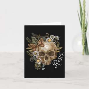 Tarjeta Resistir sutilmente anti Trump Skull Floral Botáni