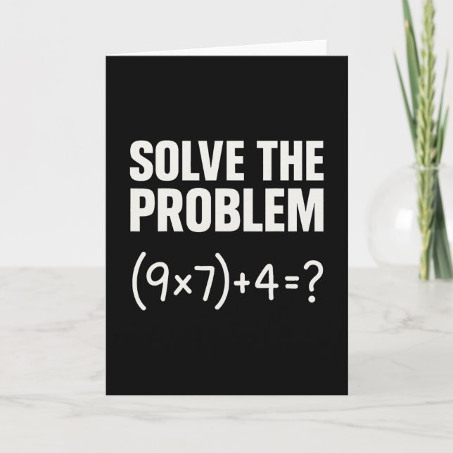 Tarjeta Resolver el problema divertido Math 67 Meme Profes (Anverso)