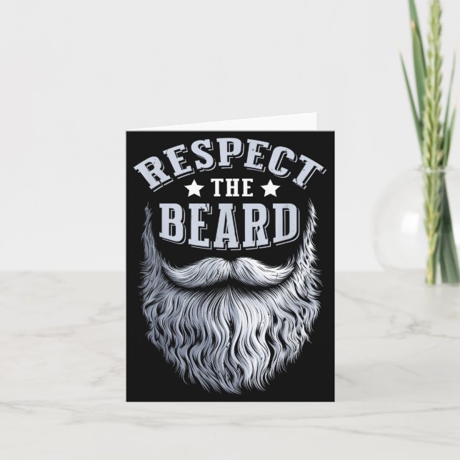 Tarjeta Respect The Beard Vintage Bearded Man Husband  (Anverso)