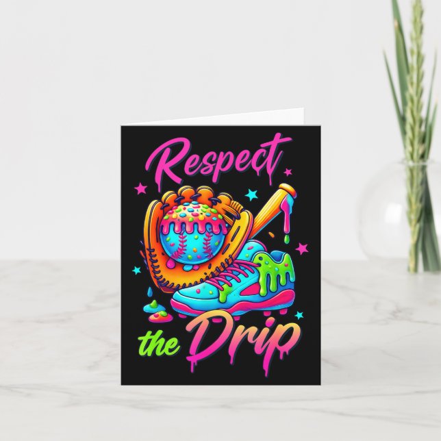 Tarjeta Respect The Drip Cool Ice Cream Drip Style For Boy (Anverso)