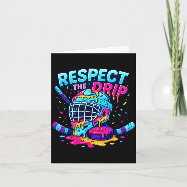 Tarjeta Respect The Drip Ice Hockey Stick &amp; Puck Dripn (Anverso)