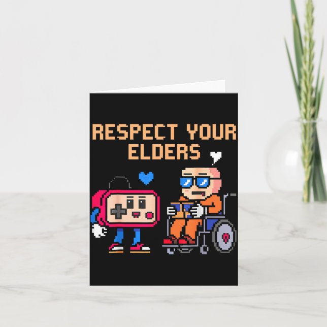 Tarjeta Respect Your Elders Retro Gaming Funny Gamer Contr (Anverso)