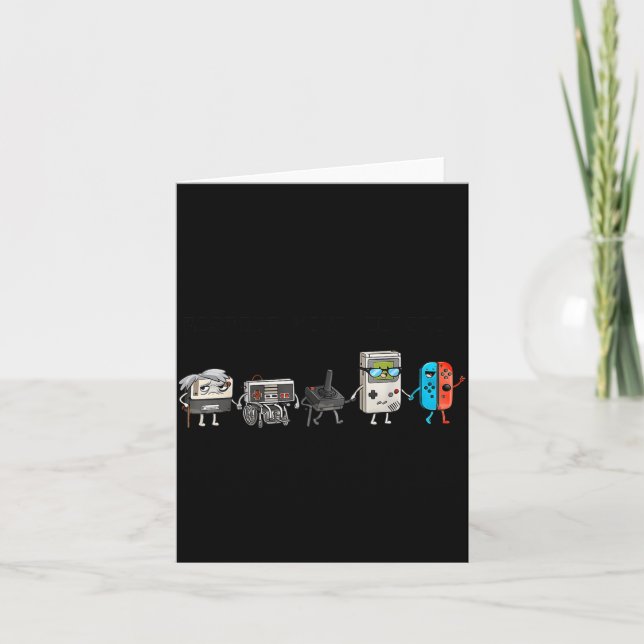 Tarjeta Respect Your Elders Retro Gaming Funny Gamer Contr (Anverso)