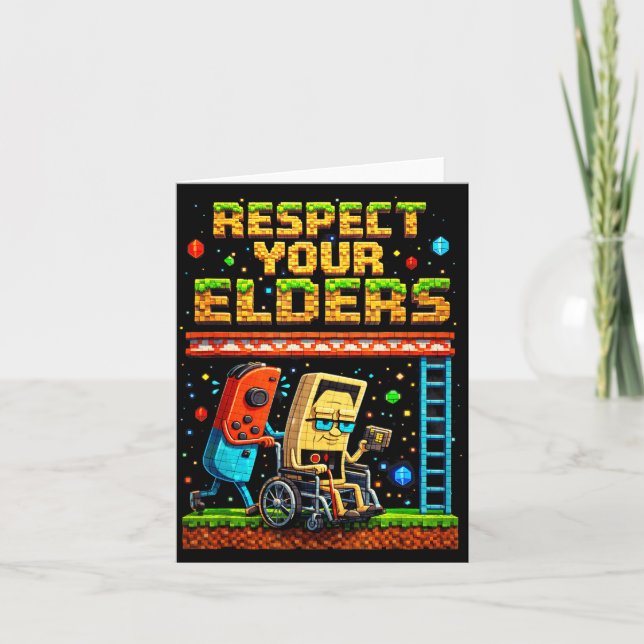 Tarjeta Respect Your Elders Retro Gaming Xel Gamer Control (Anverso)