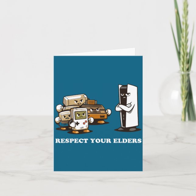 Tarjeta Respect Your Elders T Retro 90s Gaming  (Anverso)