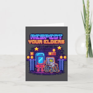 Tarjeta Respeta a tus mayores Retro Gaming divertido Gamer