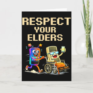 Tarjeta Respeta a tus mayores Retro Gaming divertido Gamer