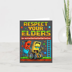 Tarjeta Respeta a tus mayores Retro Gaming Divertido Gamer
