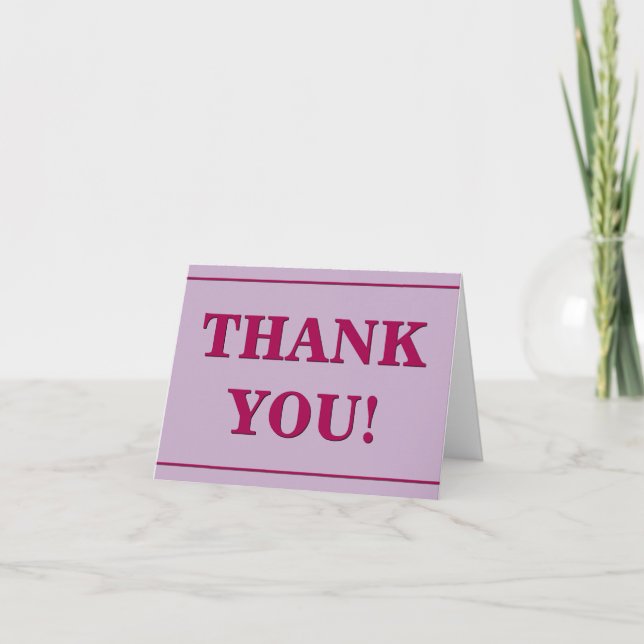 Tarjeta Respetable, limpio "¡GRACIAS!" (Anverso)