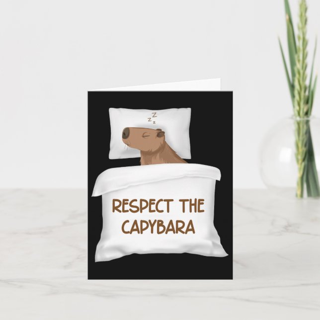 Tarjeta Respetar La Capybara Oficial Dormir Camisón De Noc (Anverso)