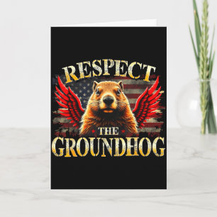 Tarjeta Respetar la marmota bandera estadounidense de EE.