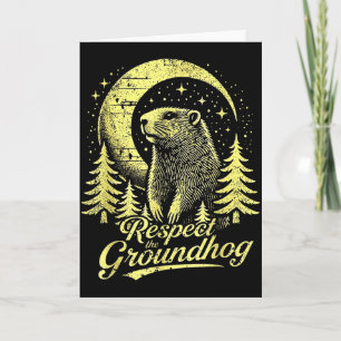 Tarjeta Respetar la marmota- Día divertido de la marmota