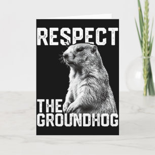 Tarjeta Respetar la marmota divertida Día de la marmota Am