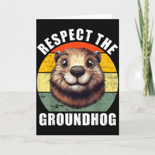 Tarjeta Respetar la marmota divertida retro vintage marmot