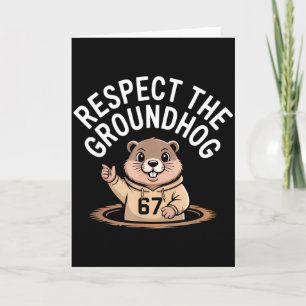 Tarjeta Respetar la marmota divertido 67 meme seis siete g