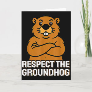 Tarjeta Respetar la marmota Divertido día de la marmota 20