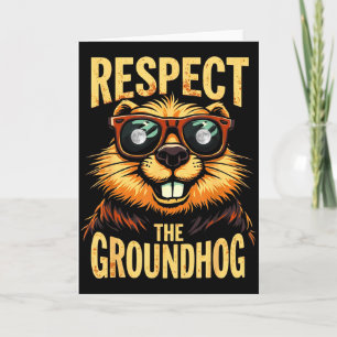 Tarjeta Respetar la marmota Feliz día de la marmota _1 