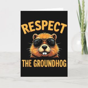 Tarjeta Respetar la marmota Feliz día de la marmota _2 