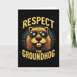 Tarjeta Respetar la marmota Feliz día de la marmota _2 