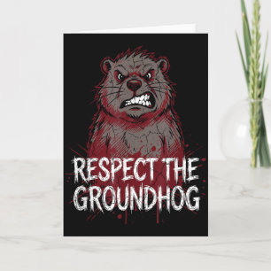 Tarjeta Respetar La Marmota Humor Del Día De La Marmota En