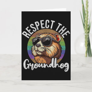 Tarjeta Respetar la marmota Retro divertido día de la marm