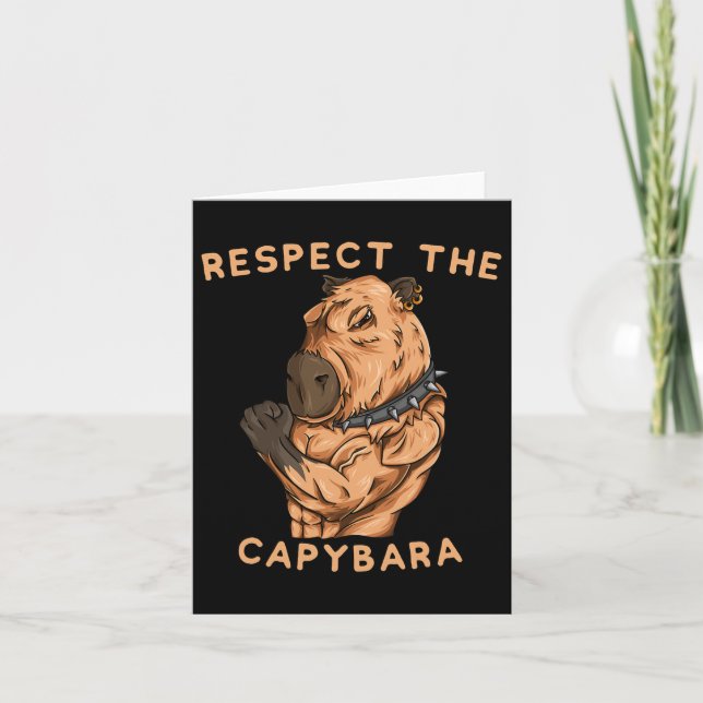 Tarjeta Respeto El Capibara - Funny Fitness Bodybuilder R (Anverso)