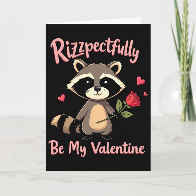 Tarjeta Respetuosamente Sé Mi San Valentín Gen Alpha Rizz  (Anverso)