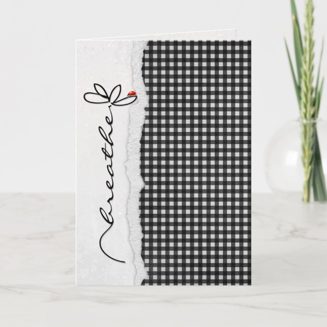 Tarjeta Respira amistad flor de flor de dama de bebé (Anverso)