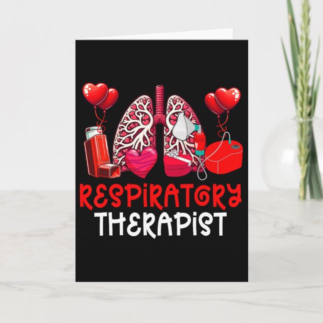 Tarjeta Respiratory Therapist Valentine's Day Job Team Cut (Anverso)