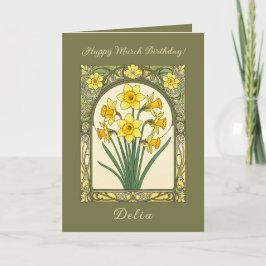 Tarjeta Resplandor de Narciso La Flor del Mes de Marzo de