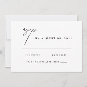 Tarjeta Respuesta de Boda con Ilustración de Acuarela de N