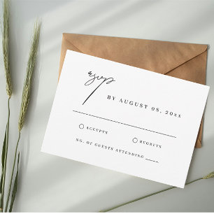 Tarjeta Respuesta de Boda con Ilustración de Acuarela de T