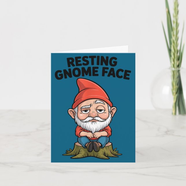 Tarjeta Resting Gnome Face Cute Funny Christmas Kawaii Car (Anverso)