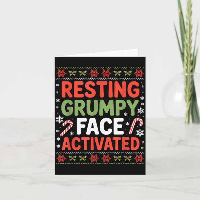 Tarjeta Resting Mpy Face Activated Funny Xmas Quote  (Anverso)