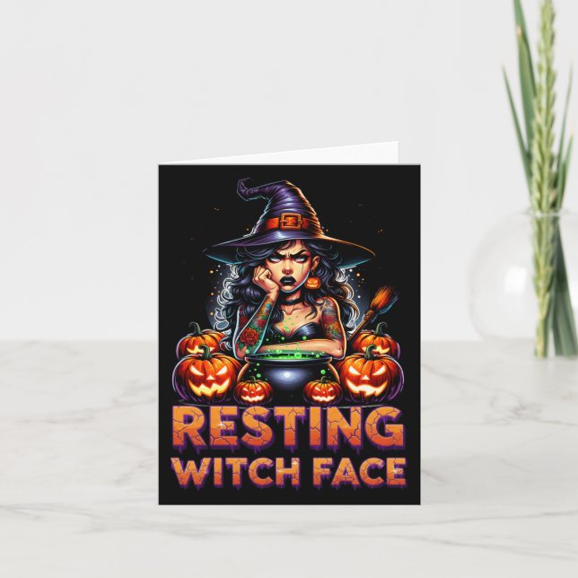Tarjeta Resting Witch Face Funny Sarcastic Halloween Rude  (Anverso)