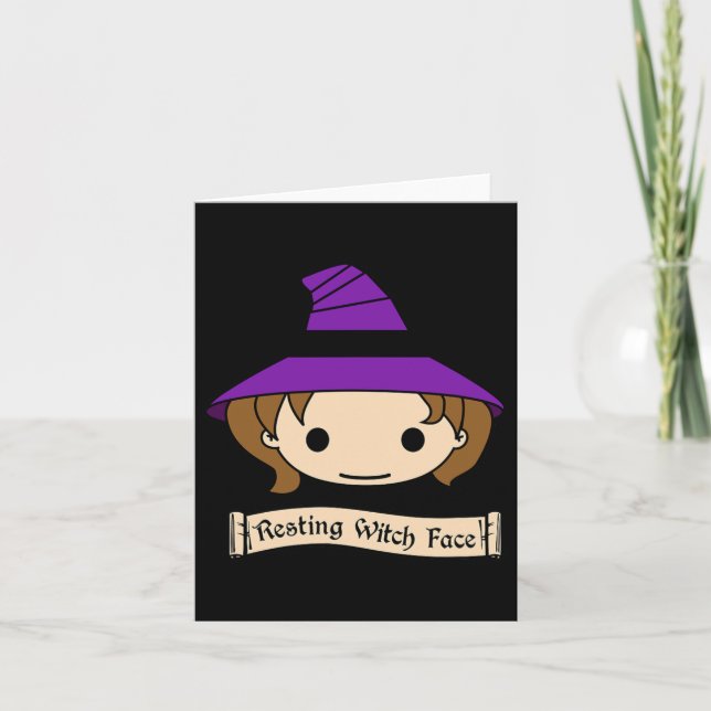Tarjeta Resting Witch Face Halloween Costume (Anverso)