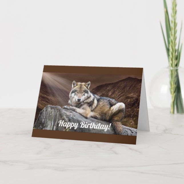 Tarjeta Resting Wolf Happy Birday (Anverso)